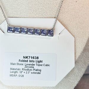 Bomb Party Lavender Topaz Cubic Zirconia Necklace on Rhodium NK71638